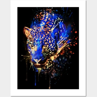 Lurking Leopard Reversed Colors Posters and Art